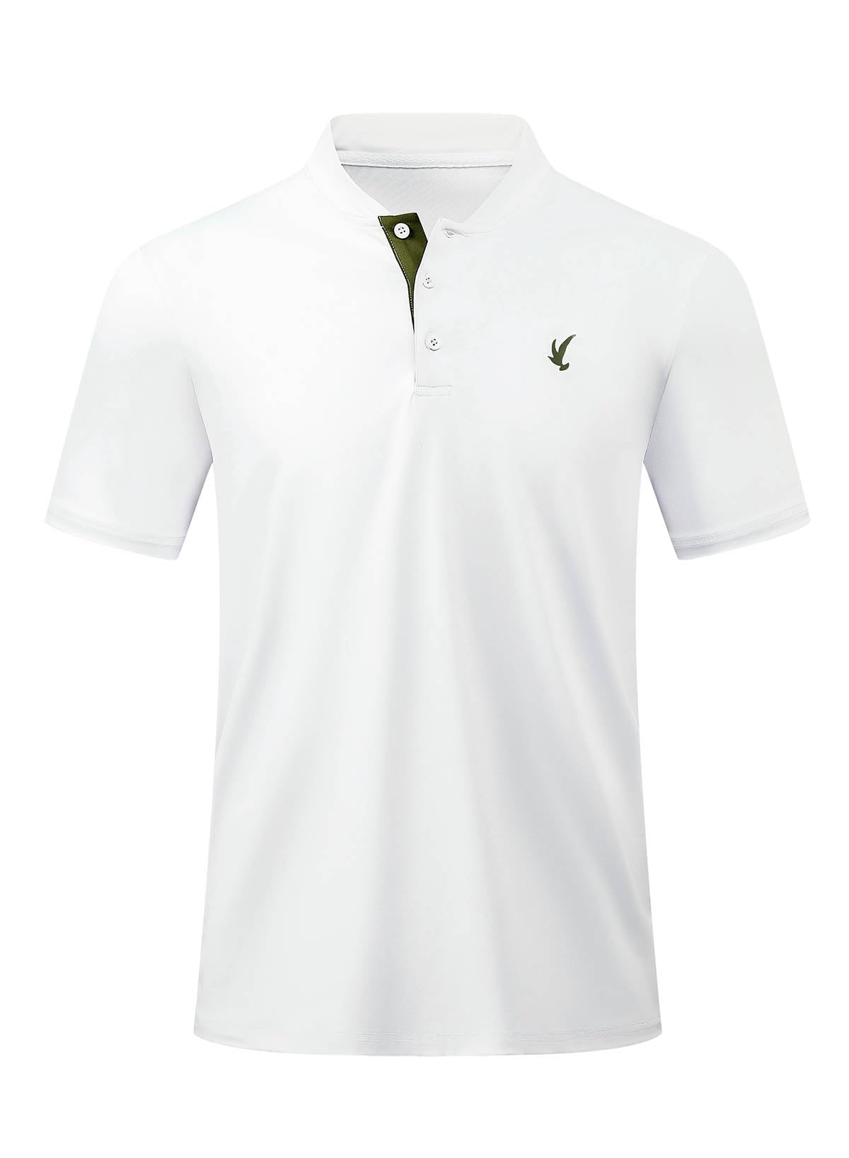 JMIERR Polo Shirts for Men Summer Quick Dry Casual Short Sleeve Button Up Fishing Work Golf Tshirt, L, White