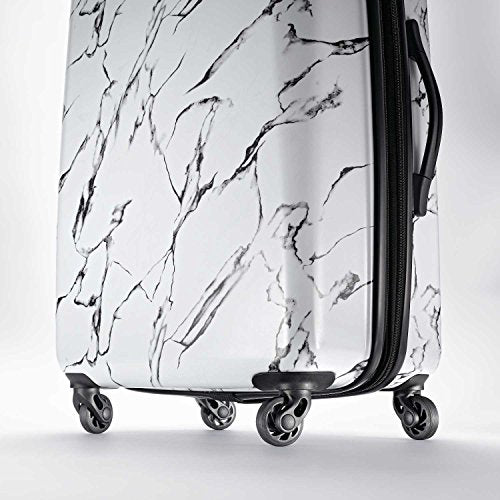 American Tourister Moonlight Hardside Expandable Luggage with Spinner Wheels, Marble, Checked-Large 28-Inch