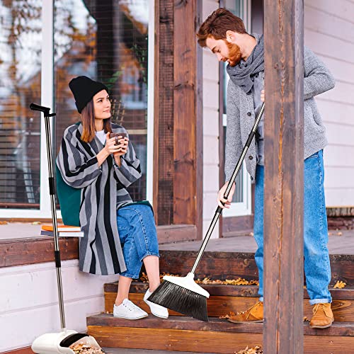 Jade Active,Broom and Dustpan Set for Home - Premium Long Handled Broom Dustpan Combo - Upright Standing Lobby Broom and Dust Pan Brush w/Handle - Great Edge, Lightweight and Robust
