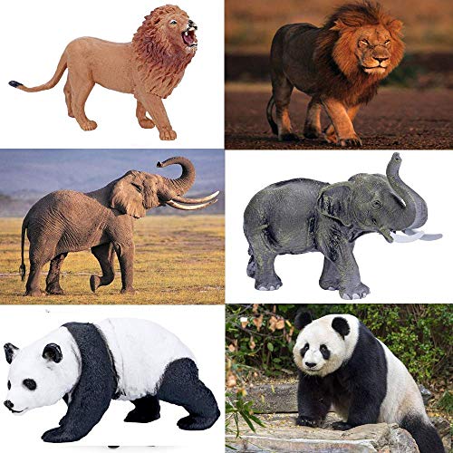 Jumbo Safari Animal Figures Set, 12 Realistic Jungle Zoo Toys, Elephant, Giraffe, Lion, Tiger, Gorilla for Kids Toddlers