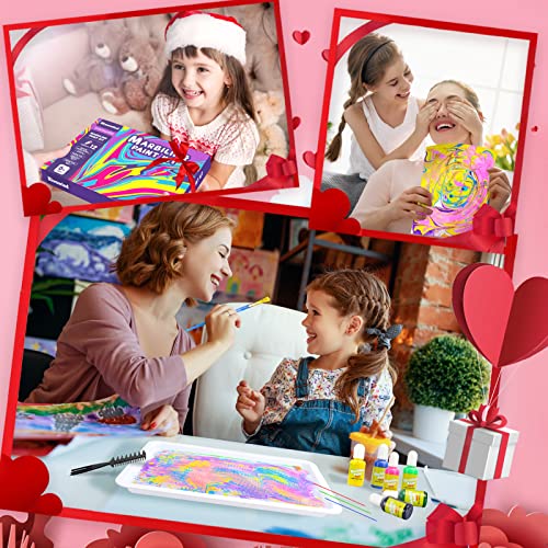 Water Marbling Paint Art Kit for Kids - Arts and Crafts for Girls & Boys,Ideal Gifts for Kids Age 4-8 6-8 8-10 8-12 (12 Colors)