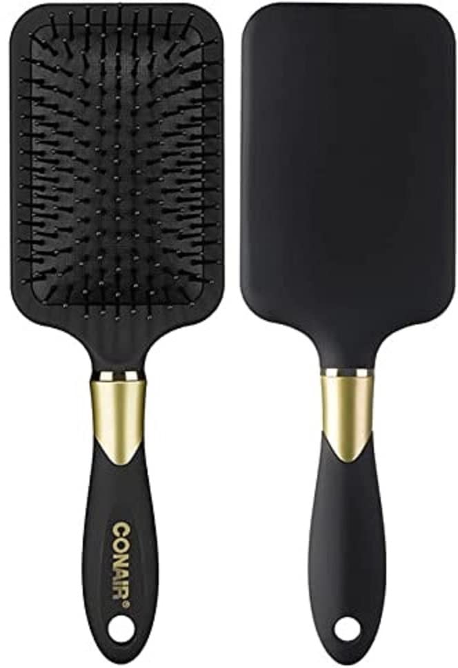Conair Velvet Touch Hairbrush for Thick Hair, Detangler Brush with Nylon Bristles, Color May Vary, 1 Count