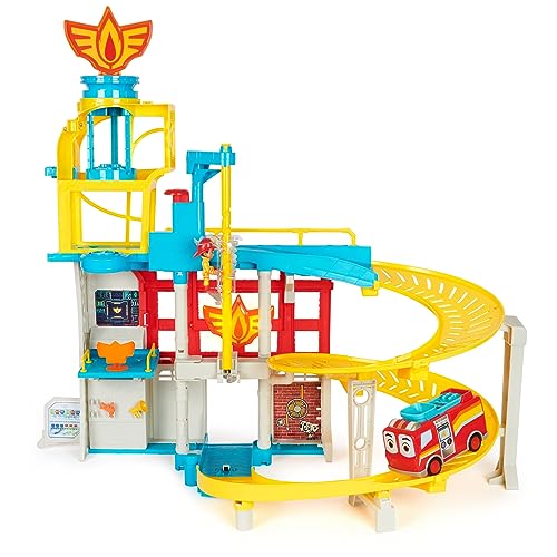 Disney Junior Firebuds HQ Playset with Lights, Sounds, Fire Truck Toy, Action Figure and Vehicle Launcher, Kids Toys for Boys and Girls Ages 3 and Up