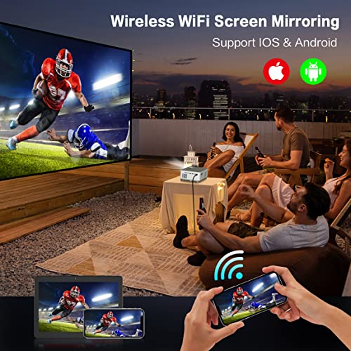 FANGOR 1080P HD Projector, WiFi Bluetooth Projectors, Max 230”Projection Screen Portable Home Theater Video Movie Proyector With Tripod, Compatible with HDMI, VGA, USB, Laptop, iOS & Android Phone