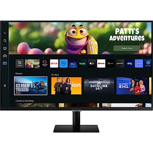 SAMSUNG 27" M50C Series FHD Smart Monitor w/Streaming-TV, 4ms, 60Hz, HDMI, HDR10, Watch Netflix, YouTube and More, IoT Hub, Mobile Connectivity, LS27CM502ENXGO, Black