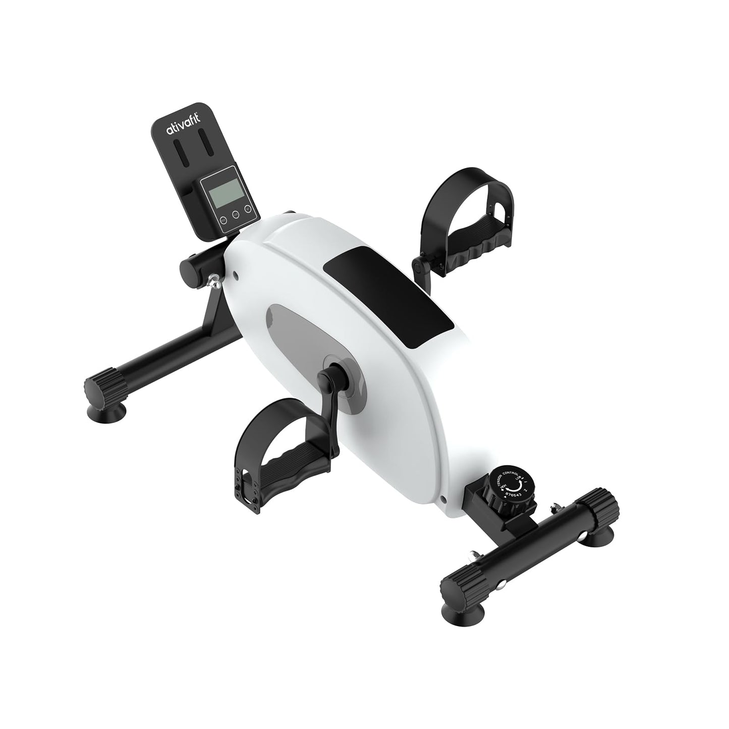 Ativafit Magnetic Under Desk Bike Pedal Exerciser for Home Workout Portable Mini Exercise Bike Arm & Leg Exerciser Physical Therapy Equipment for Seniors (White)