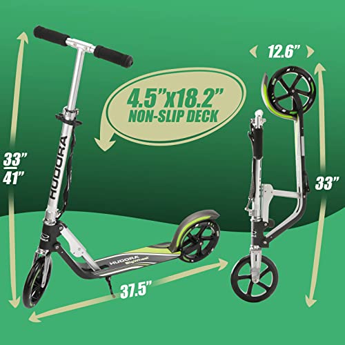 HUDORA Scooter for Kids 8 Years and Up & Teens 12 Years and Up, Adult Scooter with Big Wheels, Lightweight Durable All-Aluminum Frame Scooter