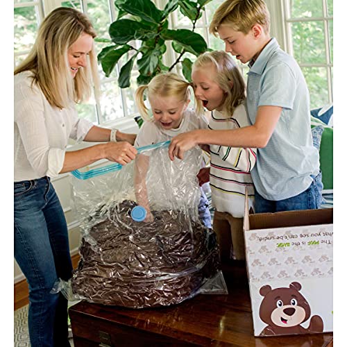 Animal Adventure | Sqoosh2Poof Giant, Cuddly, Ultra Soft Plush Stuffed Animal with Bonus Interactive Surprise - 54" Bear , Brown
