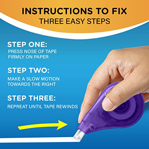 BIC Wite-Out Brand EZ Correct Correction Tape, 19.8 Feet, 4-Count Pack of white Correction Tape, Fast, Clean and Easy to Use Tear-Resistant Tape, Great Stocking Stuffers for Teachers