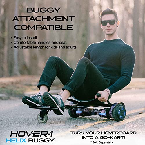 Hover-1 Helix Electric Hoverboard | 7MPH Top Speed, 4 Mile Range, 6HR Full-Charge, Built-In Bluetooth Speaker, Rider Modes: Beginner to Expert, Black
