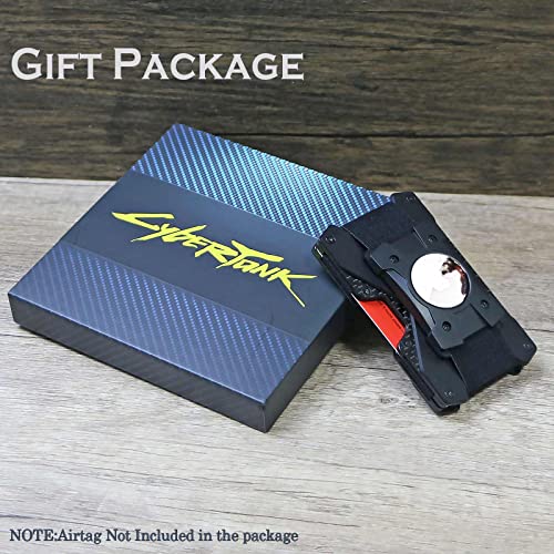 Mens Wallets With Airtag Holder Wallets for Men Slim RFID Blocking Front Pocket Credit Card Holder Aluminum Metal Small Minimalist Wallets with Cash Strap