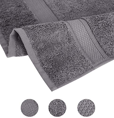 Pleasant Home 6 Piece Bath Towels Set – 2 Bath Towels, 2 Hand Towels, 2 Wash Cloths | Bathroom Towels | 100% Cotton | Soft & Absorbent Bath Towels | Grey