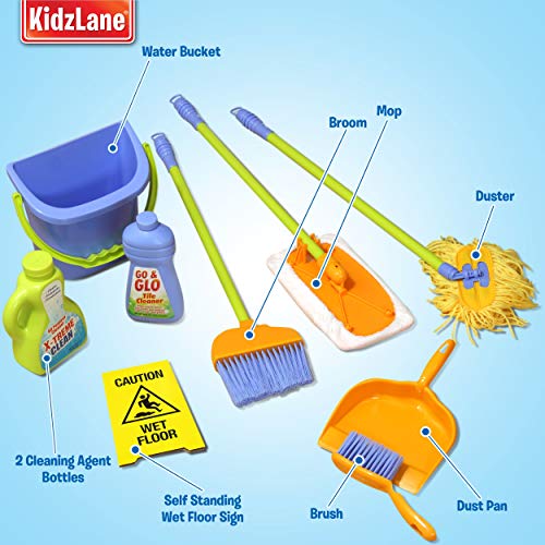 Kidzlane Kids Cleaning Set for Toddlers | Kids Broom Set for Kids for Play | Mop and Cleaning Toys Set | Kids Broom and mop Set for Toddlers | Cleaning Toys for Kids Ages 4-8 and Older