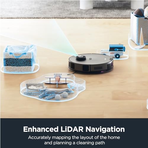 EUREKA E10s Robot Vacuum and Mop Combo 2 in 1, Bagless Self-Emptying Station, 45-Day Capacity, 4000pa Suction&Auto Lifting Mop, Smart LiDAR Navigation For Carpet, Hard Floors, Pet Hair, App Controlled