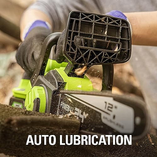 Greenworks 24V 12" Brushless Cordless Compact Chainsaw (Great For Storm Clean-Up, Pruning, and Firewood / 125+ Compatible Tools), Tool Only
