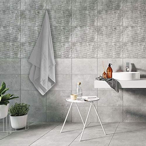 BELIZZI HOME 8 Piece Towel Set 100% Ring Spun Cotton, 2 Bath Towels 27x54, 2 Hand Towels 16x28 and 4 Washcloths 13x13 - Ultra Soft Highly Absorbent Machine Washable Hotel Spa Quality - Light Grey