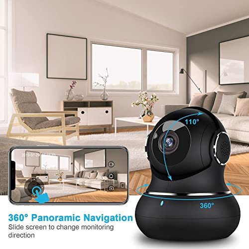 Indoor Security Camera, litokam 360 Pan/Tilt Home Security Camera with Motion Detection, 1080P Pet Camera with Phone App, Baby Monitor with Night Version, WiFi Camera-Two Way Audio, Work with Alexa