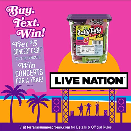 Laffy Taffy Candy, School Candy, Assorted Taffy Candy, Sour Apple, Cherry, Strawberry & Banana Flavors, 145 Pieces