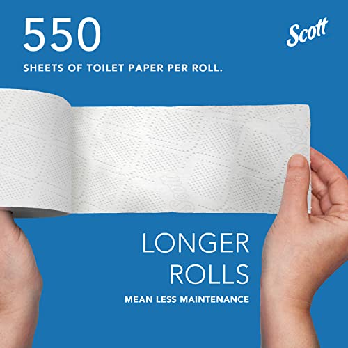 Scott® Professional Standard Roll Toilet Paper (04460), with Elevated Design, 2-Ply, White, Individually wrapped, (550 Sheets/Roll, 80 Rolls/Case, 44,000 Sheets/Case)