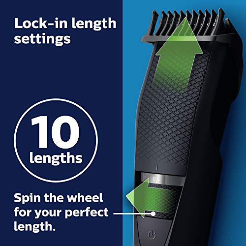 Philips Norelco Beard Trimmer and Hair Clipper, Cordless Grooming, Rechargeable, Adjustable Length, Beard Trimmer And Hair Clipper, No Blade Oil Needed, BT3210/41