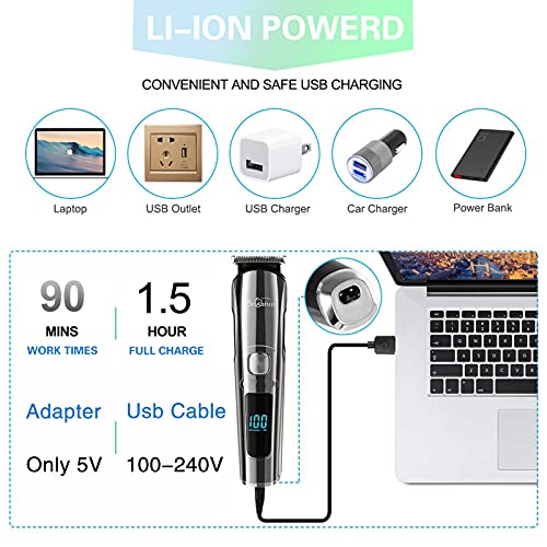 Brightup Beard Trimmer for Men - 19 Piece Mens Grooming Kit with Hair Clippers, Electric Razor, Shavers for Mustache, Body, Face, Nose and Ear Hair Trimmer, Gifts for Men, FK-8688T