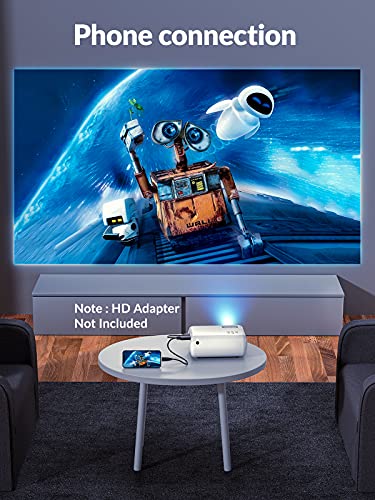 Mini Projector, CLOKOWE 2023 Upgraded Portable Projector with 9000 Lux and Full HD 1080P, Movie Projector Compatible with iOS/Android Phone/Tablet/Laptop/PC/TV Stick/Box/USB Drive/DVD/Game Console