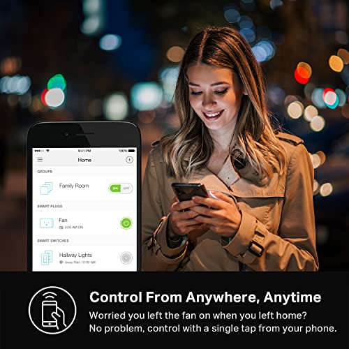 Kasa Smart Plug Mini 15A, Apple HomeKit Supported, Smart Outlet Works with Siri, Alexa & Google Home, UL Certified, App Control, Scheduling, Timer, 2.4G WiFi Only, 4-Pack (EP25P4), White