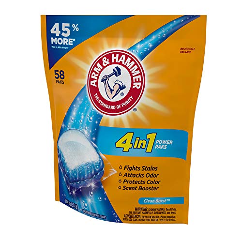 Arm & Hammer 4-in-1 Laundry Detergent Power Paks, 58 Count