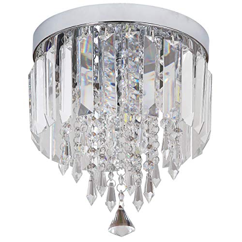 Nobranded Mini Crystal Chandelier Flush Mount Ceiling Light for Bedroom, Hallway, Bar, Kitchen, Bathroom Pendant Lamps