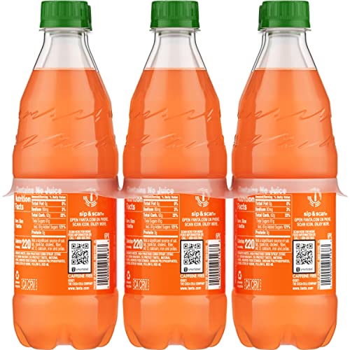 Fanta Orange Soda Fruit Flavored Soft Drink, 16.9 fl oz, 6 Pack