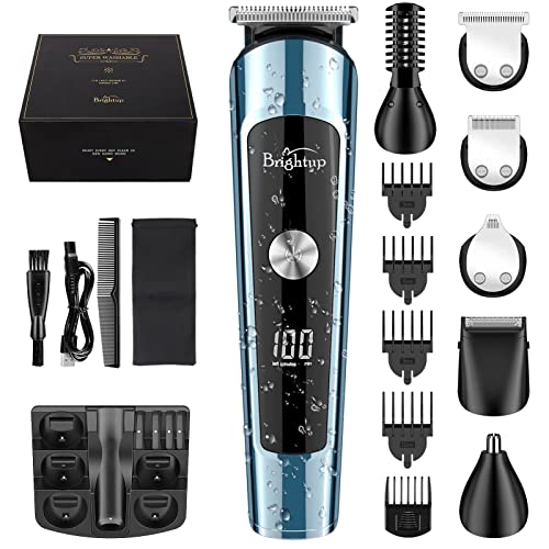Brightup Beard Trimmer for Men, IPX7 Waterproof Beard Trimming Kit with Electric Razor, Hair Clippers, Hair Trimmer for Mustache Body Facial Nose Ear, FK-8788T