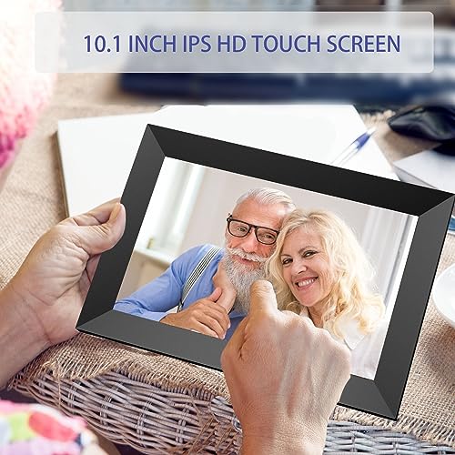 LOVCUBE 10.1" Digital Picture Frame Smart WiFi Digital Photo Frame with 1280x800 HD Touch Screen, Built-in 32GB Large Storage, Share Photos and Videos Instantly via App from Anywhere (Black)