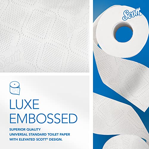 Scott® Professional Standard Roll Toilet Paper (04460), with Elevated Design, 2-Ply, White, Individually wrapped, (550 Sheets/Roll, 80 Rolls/Case, 44,000 Sheets/Case)