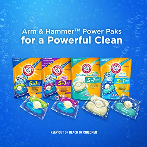 Add 2 To Your Cart! Arm & Hammer Plus OxiClean With Odor Blasters Laundry Detergent 5-IN-1 Power Paks, 42CT (Packaging may vary)