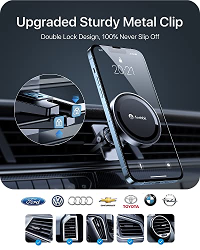 andobil Magnetic Phone Holder for Car - Strongest Magnet & Safer Driving, MagSafe Vent Mount 360° Adjustable Magnetic Phone Holder Compatible with iPhone14 Pro/14 13 12 Pro Max MagSafe Car Accessories