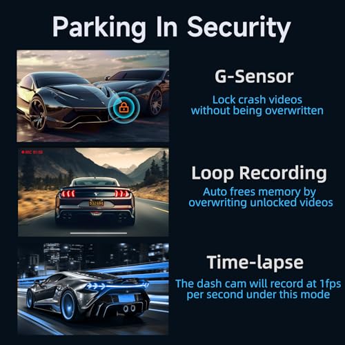 E-YEEGER 2.5K Dash Cam Front: Mini Dash Cam for Cars, 1440P Car Camera with APP, WiFi Dash Cam with WDR Night Vision, 24 Hours Parking Monitor Dashcams, 170°Wide, G-Sensor