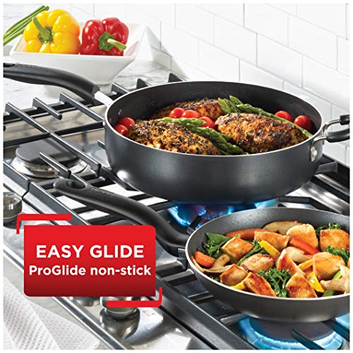 T-fal Specialty Nonstick Saute Pan with Glass Lid 5 Quart Oven Broiler Safe 350F Cookware, Pots and Pans, Dishwasher Safe Black