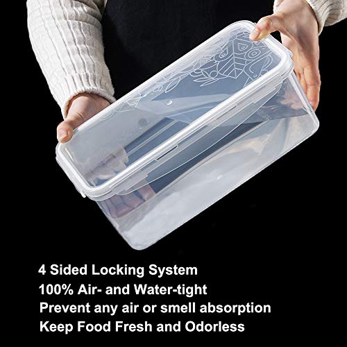 Ice Cube Trays and Ice Cube Storage Container Set With Airtight Locking Lid, 3 Packs / 36 Big Trapezoid Ice Cubes, Stackable Plastic Ice Mold Makers for Cool Drinks, Baby Food and Smoothie