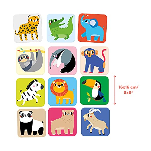 Banana Panda Suuuper Size Memory Game - Wild Animals - Classic Toddler Game includes 24 Extra-Large Cards - Play Matching Games, Use as Flashcards, for little kids ages 2-4 years