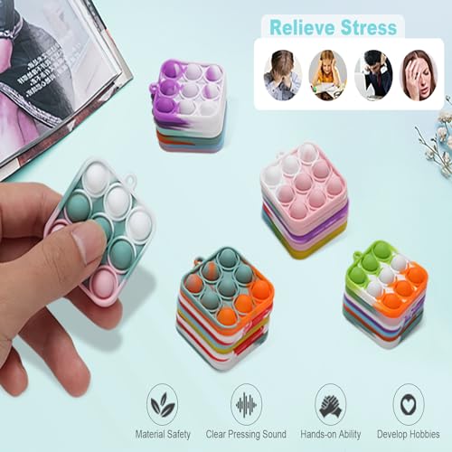 60PCS Party Favors for Kids,Fidget Toys Bulk Its Birthday Party Favors for Kids Toddlers Adult, Small Classroom Prizes Box Fidgets Toys for Kids, Goodie Bag Stuffers, Treasure Chest, Bubbles Poppers