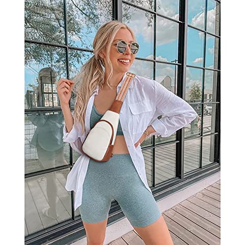 CLUCI Small Sling Bag for Women Crossbody, Faux Leather Fashion Waist Packs with Guitar Strap, Women's Fanny Packs