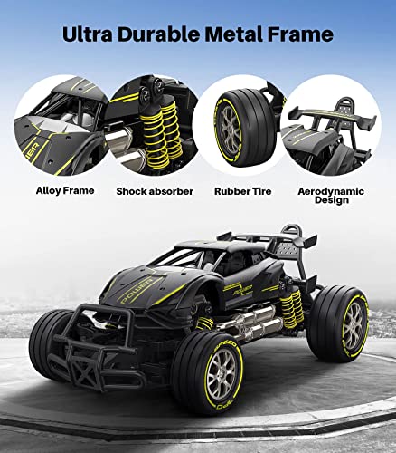 DODOELEPHANT Remote Control Car RC Cars Metal Drift 1/20 Scale Fast 10MPH 2.4Ghz 2WD All Terrain 2X Batteries 50 Min Play Sport Racing Hobby Toy Vehicle Xmas Birthday Gifts for Boys Girls Adults
