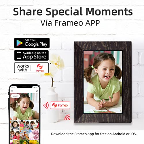 7 Inch Digital Picture Frame WiFi Digital Photo Frame, IPS HD Touch Screen Smart Photo Frame, 16GB Storage, Auto-Rotate, Easy Setup, Share Photos/Videos via Frameo App from Anywhere