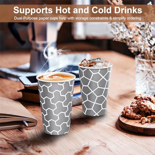 Huifany Paper Cups 12 oz 240 Count, Disposable Coffee Cups, Hot/Cold Beverage Drinking Cups for Water, Coffee, Tea, Juice