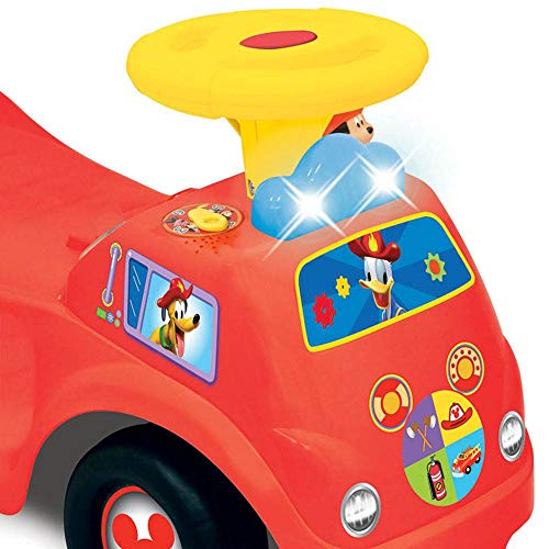 Kiddieland Toys Limited - Lights n' Sounds Mickey Fire Engine Rider, Red