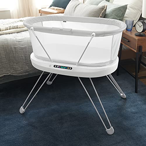 FISHER-PRICE BABY Bedside Sleeper Luminate Bassinet with Sound Detection Plus Customizable Lights Music and Sounds