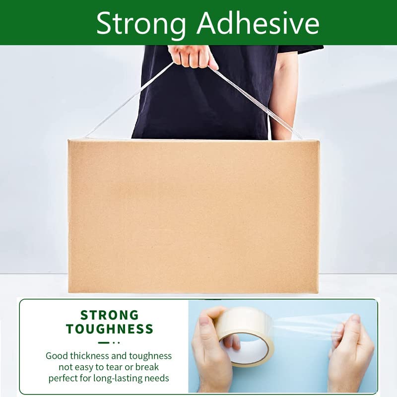 Highill Heavy Duty Packing Tape Thicker Clear Packing Tape for Shipping Packaging Moving Sealing 12 Rolls, Total 864Y 2.5mil, 1.88 inch x 72 Yards