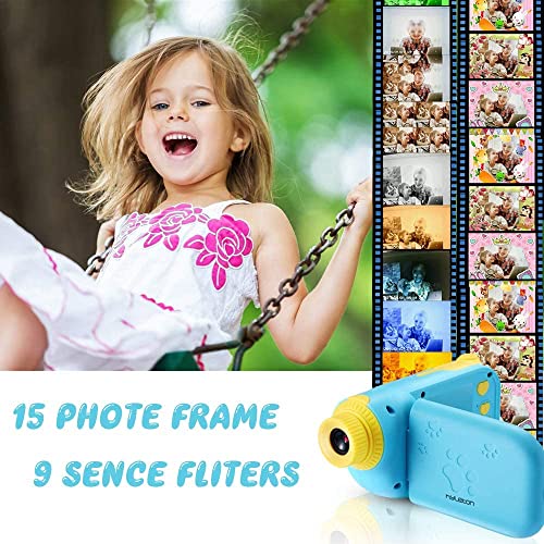 hyleton Video Camera for Kids,1080P FHD Digital Kids Camera Camcorder Video Recorder with 2.4" Screen for Age 3-10 Sky Blue