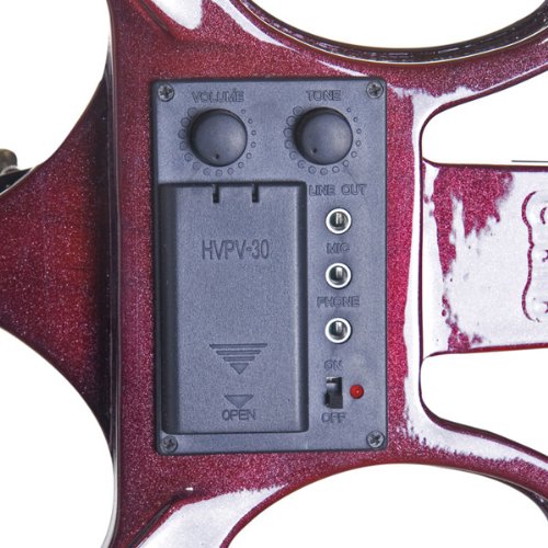 Cecilio CEVN-1NA Style 1 Silent Electric Solid Wood Violin with Ebony Fittings in Metallic Red Mahogany, Size 3/4