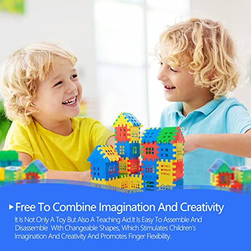 hirebird Building Blocks 80-pcs Children's Building Blocks - Interlocking Building Blocks for Toddlers and Children - Fun and Educational Toys for Skill Development Building Sets